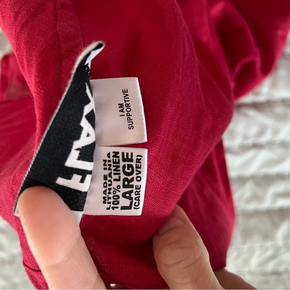 FLAX 100% Line Tank Top V Neck Size Large - Picture 3 of 6